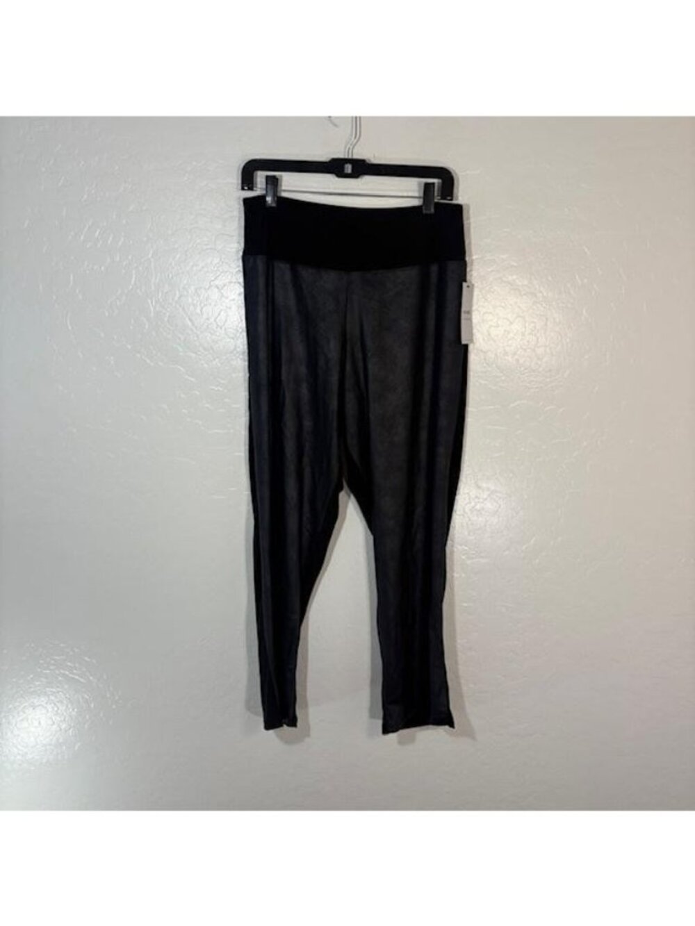 Sympli Pants Womens 12 Black Mix Narrow Midi Faux Leather Leggings Canada